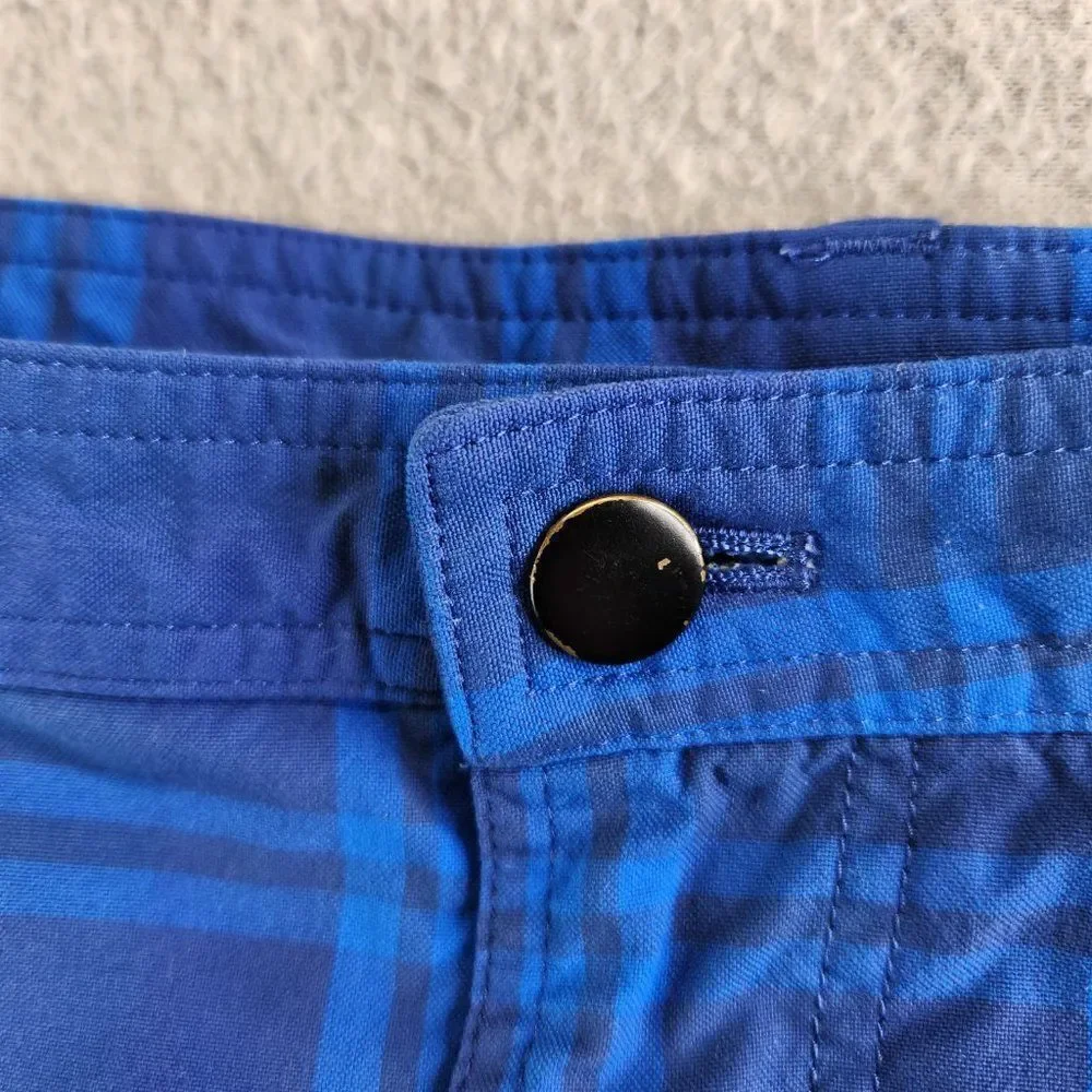 Lululemon Kahuna Shorts Mens 40 Blue Plaid Golf Athleisure Beach Costal Cruise